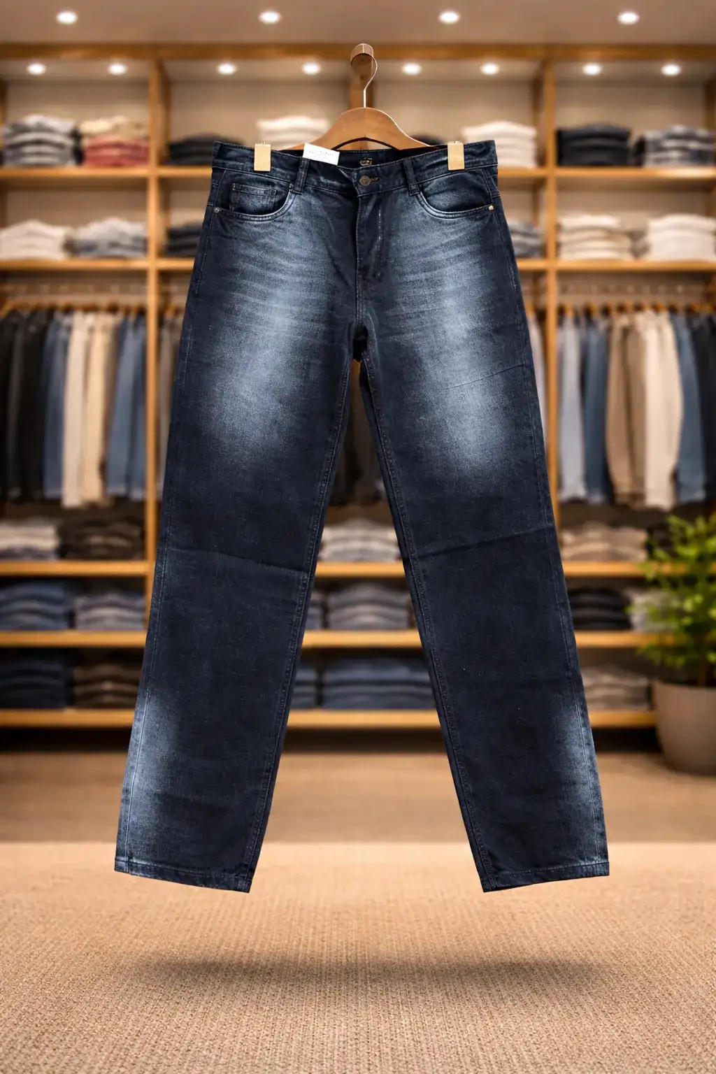 Men's Classic Dark Wash Straight Jeans